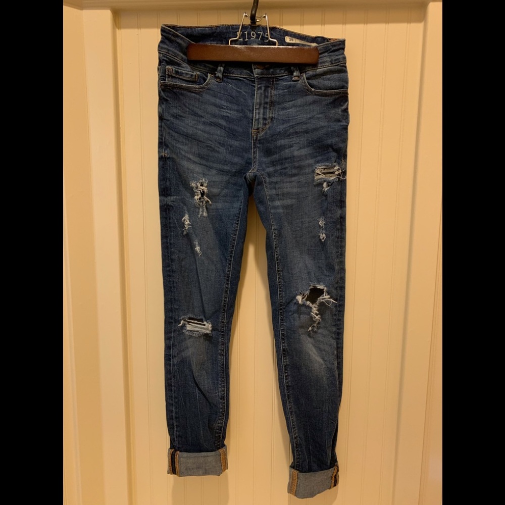 Blue midrise jeans